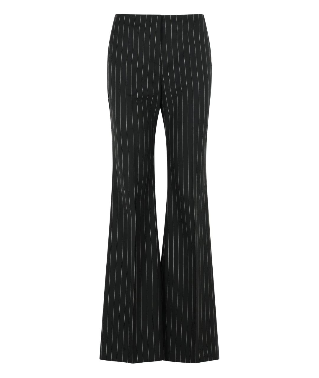 MAX MARA Черные полиэстеровые прямые брюки, фото 1