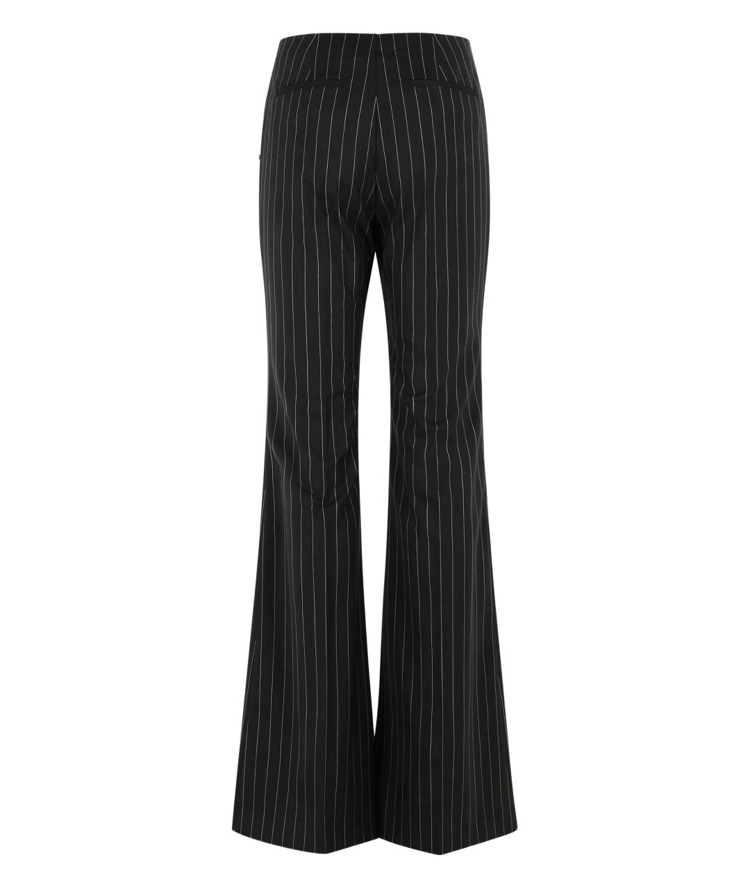 MAX MARA Черные полиэстеровые прямые брюки, фото 3