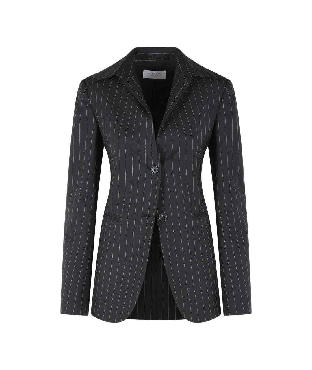 MAX MARA Антрацитовый шерстяной жакет/пиджак, фото 1