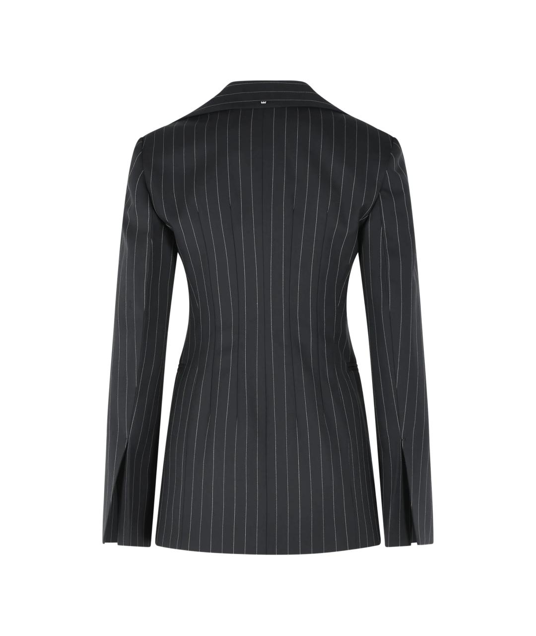 MAX MARA Антрацитовый шерстяной жакет/пиджак, фото 3