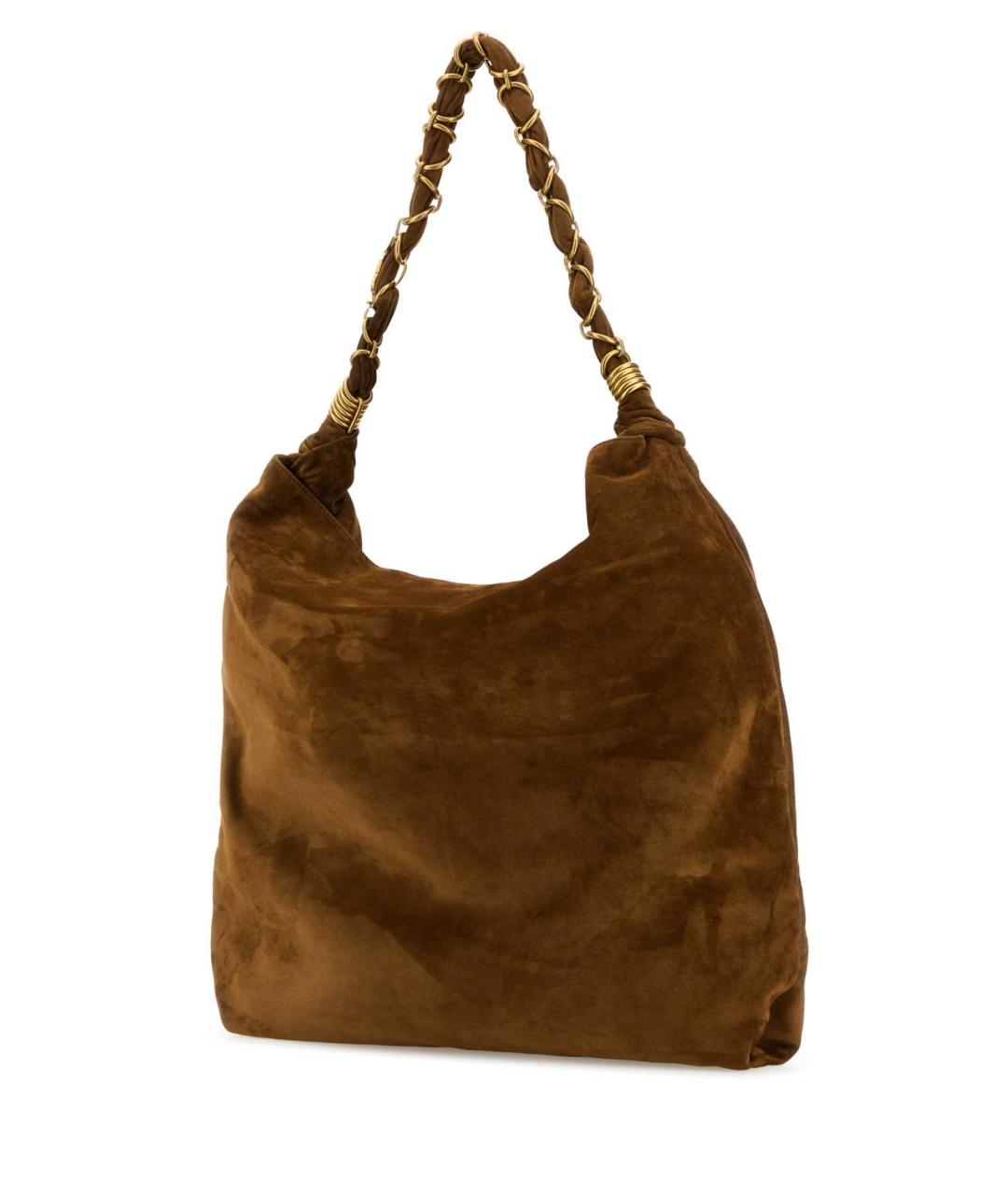 SAINT LAURENT Коричневая замшевая сумка через плечо, фото 2