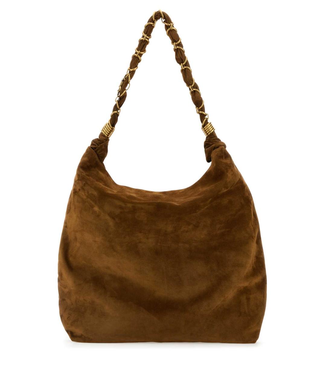SAINT LAURENT Коричневая замшевая сумка через плечо, фото 1