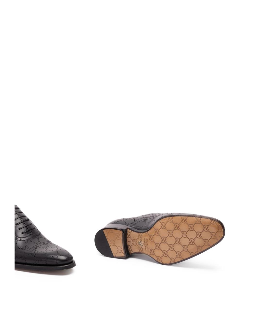 GUCCI Черные кожаные туфли, фото 3