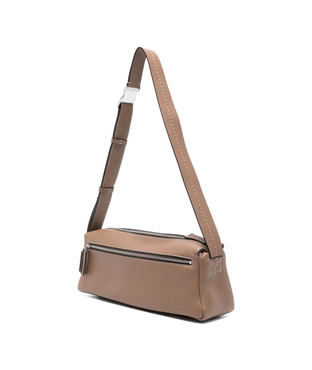 MAX MARA Бежевая кожаная сумка через плечо, фото 3