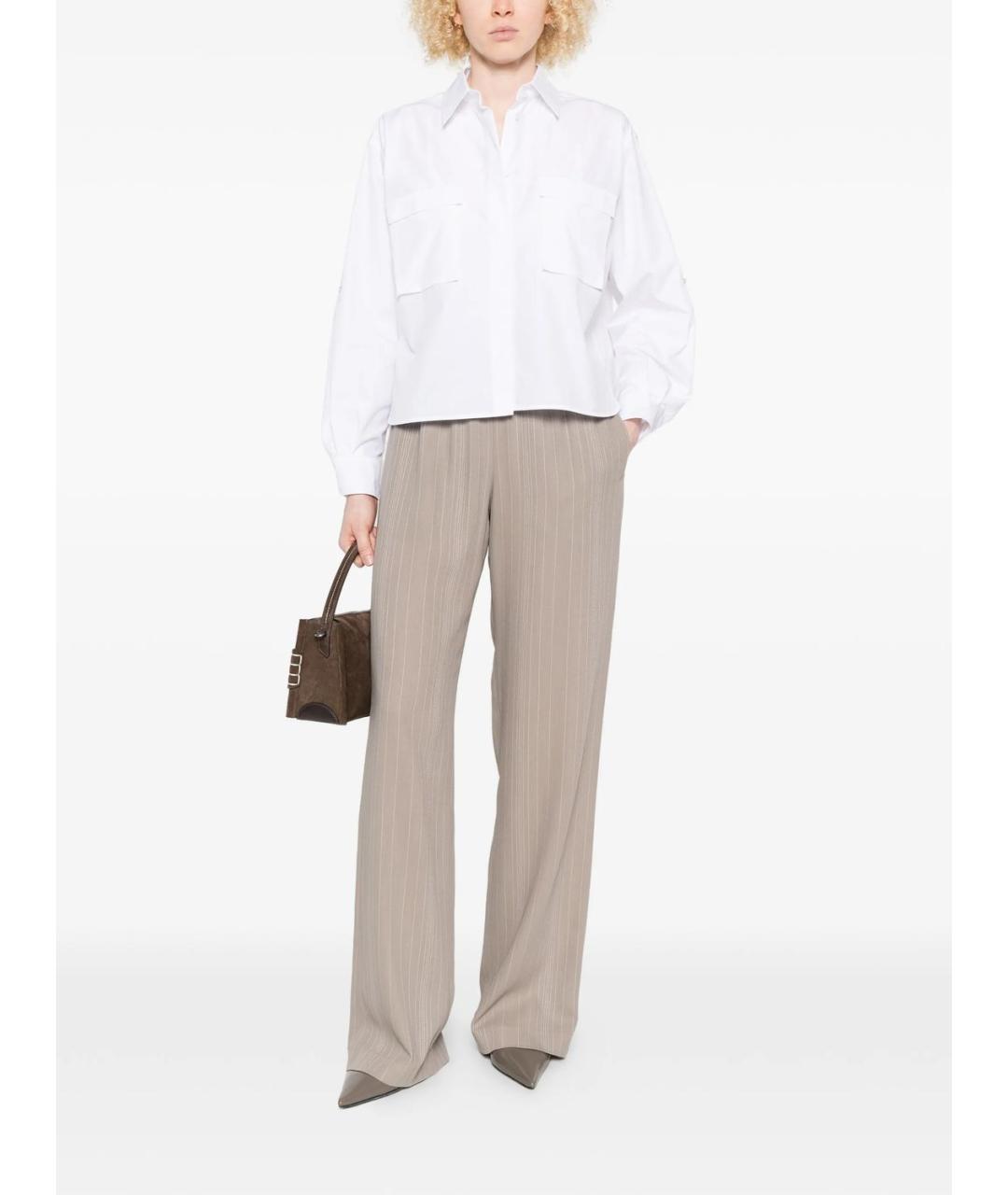 MAX MARA Белая хлопковая рубашка, фото 3