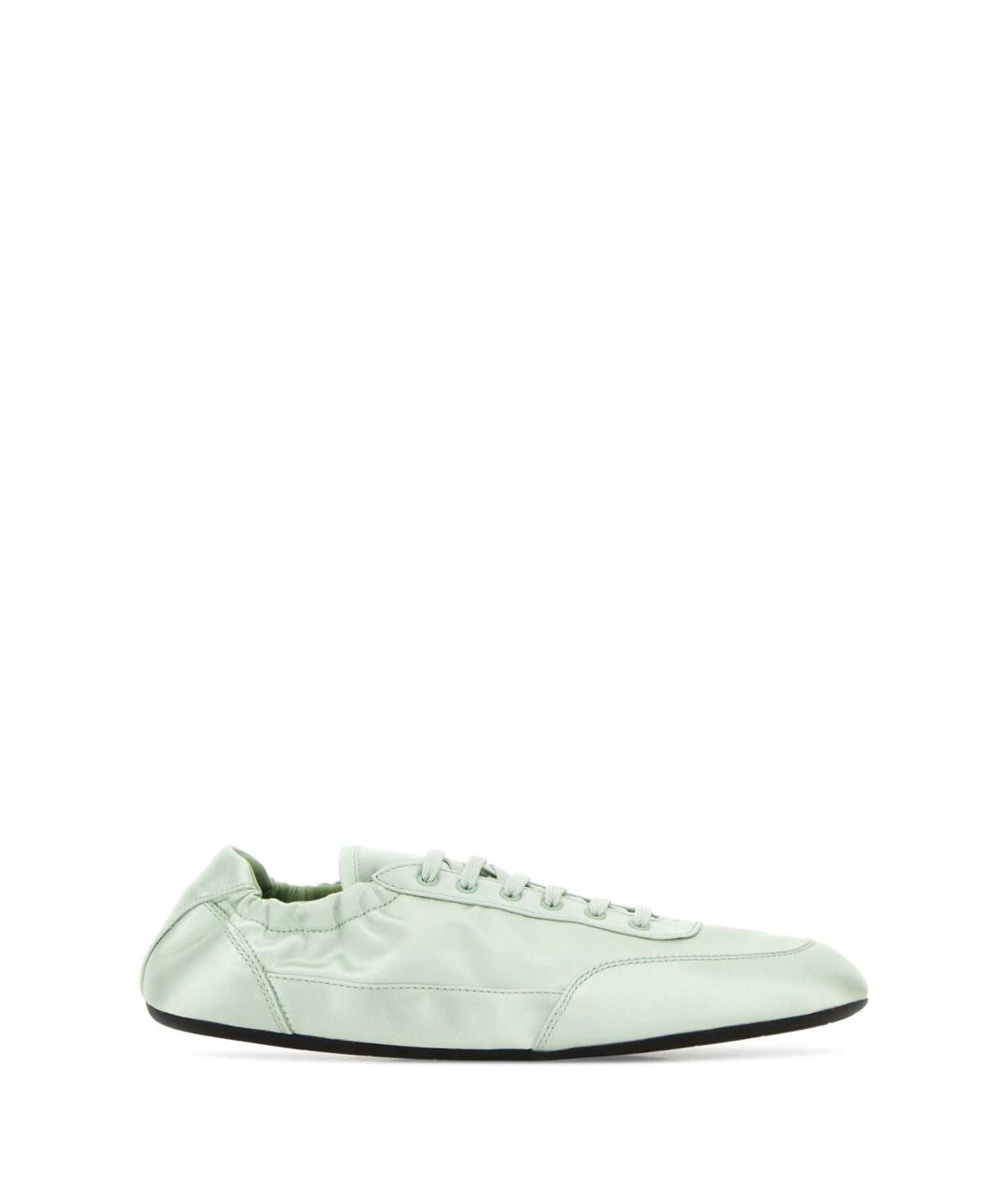 PRADA Зеленые текстильные кроссовки, фото 1