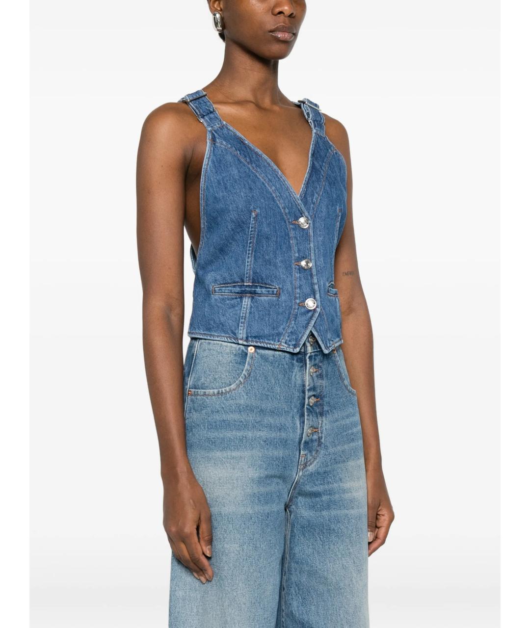 MAX MARA Синяя хлопковая майка, фото 4