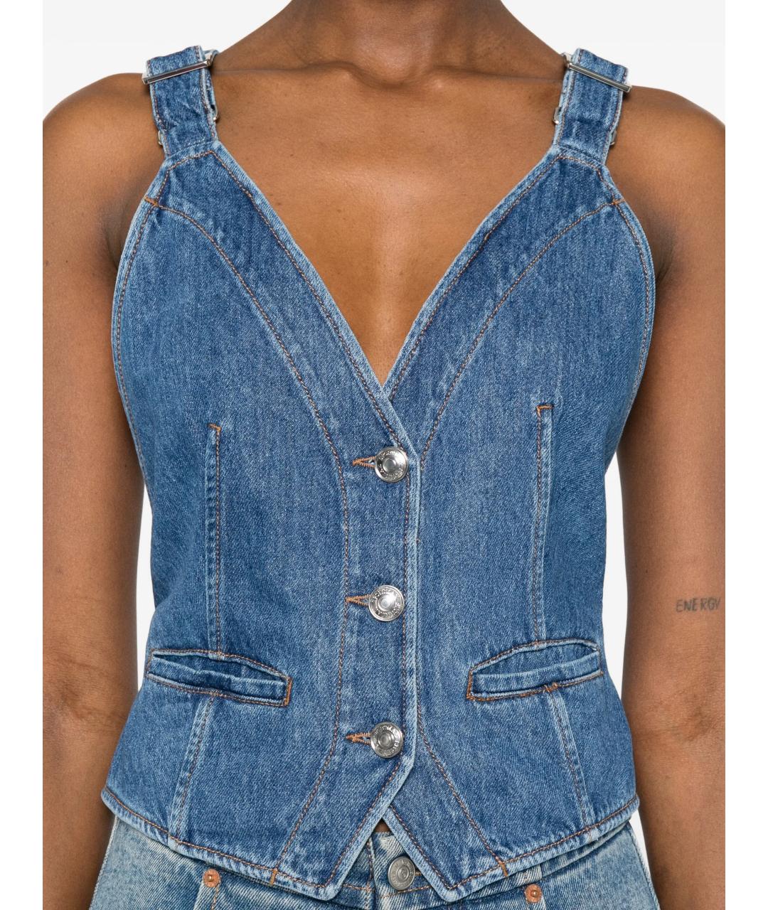 MAX MARA Синяя хлопковая майка, фото 2