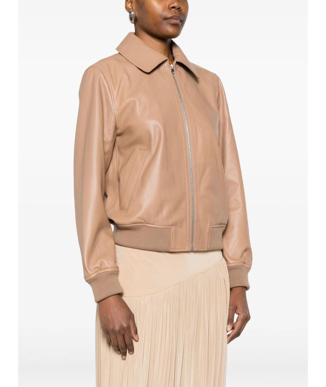 YVES SALOMON Бежевая кожаная куртка, фото 4