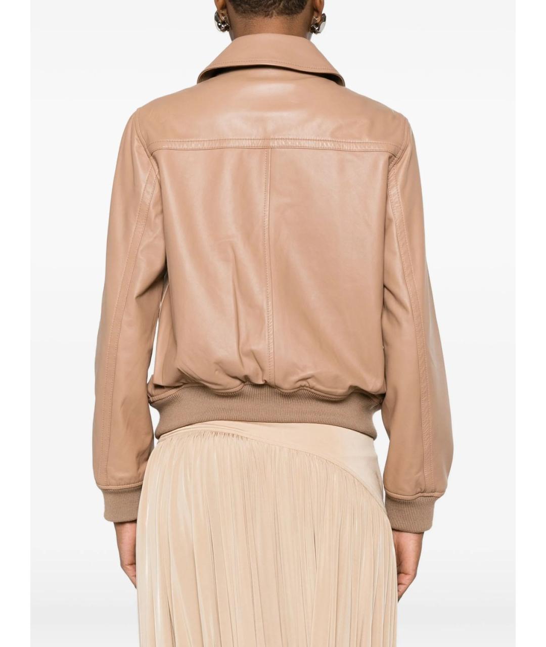 YVES SALOMON Бежевая кожаная куртка, фото 3