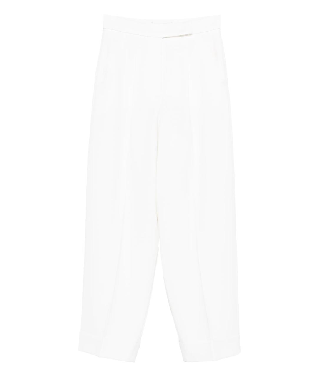 MAX MARA Белые шерстяные прямые брюки, фото 2