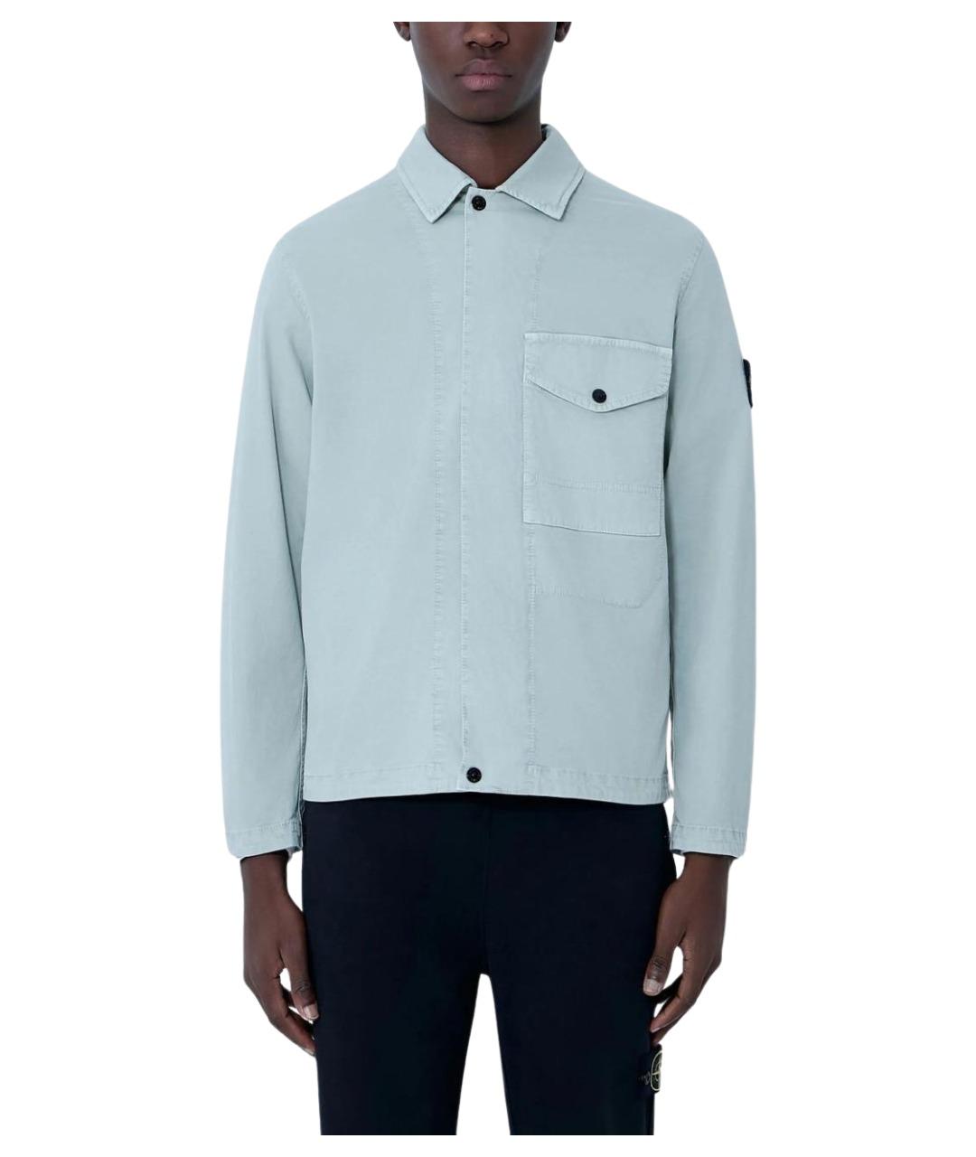 STONE ISLAND Голубая хлопковая кэжуал рубашка, фото 1