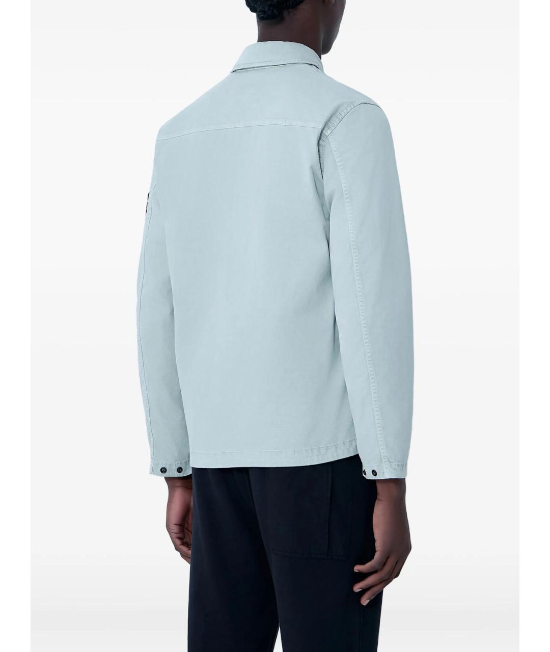 STONE ISLAND Голубая хлопковая кэжуал рубашка, фото 2