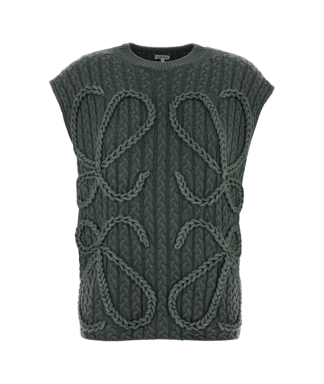 LOEWE Зеленая шерстяная жилетка, фото 1