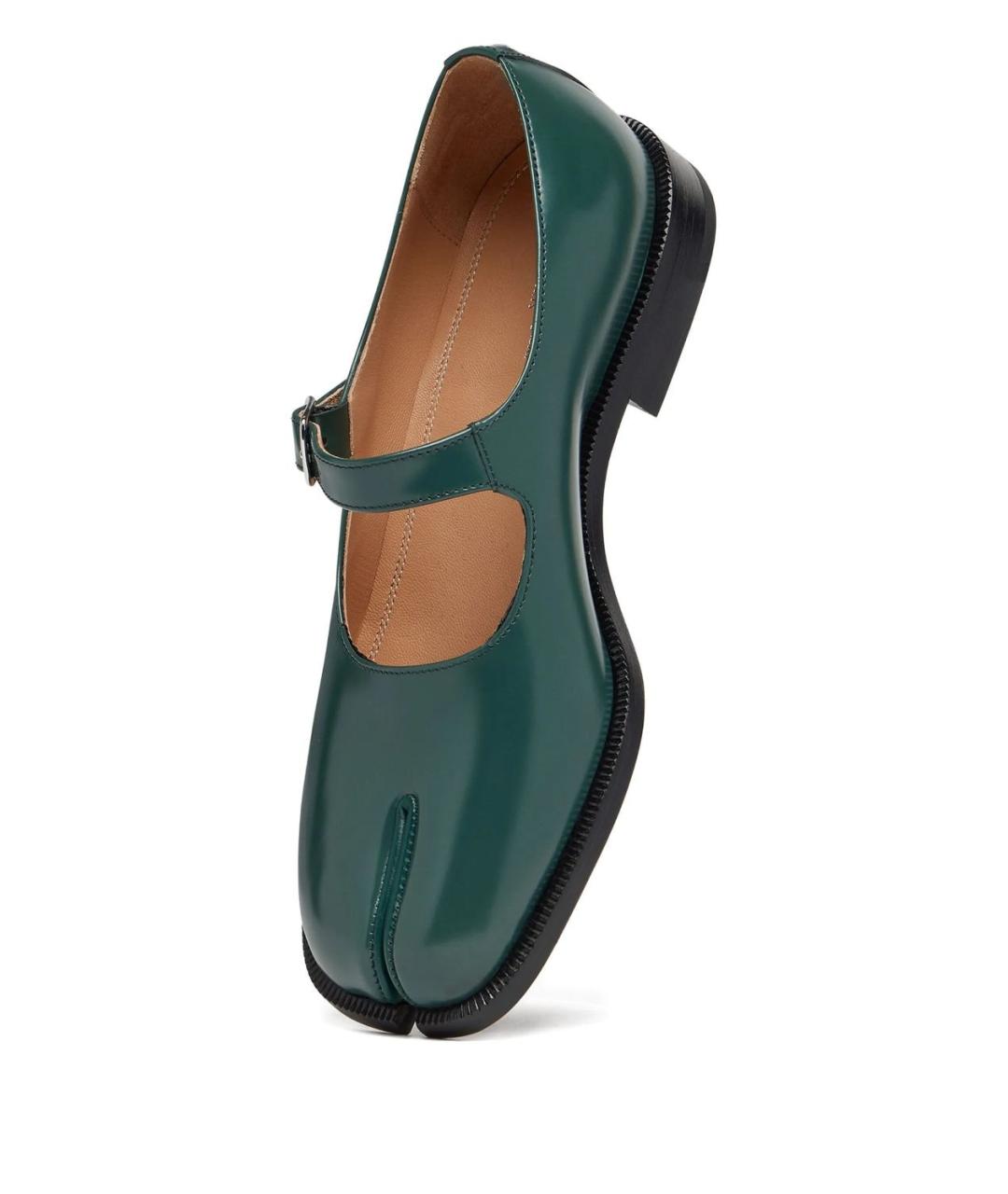 MAISON MARGIELA Зеленые кожаные туфли, фото 2