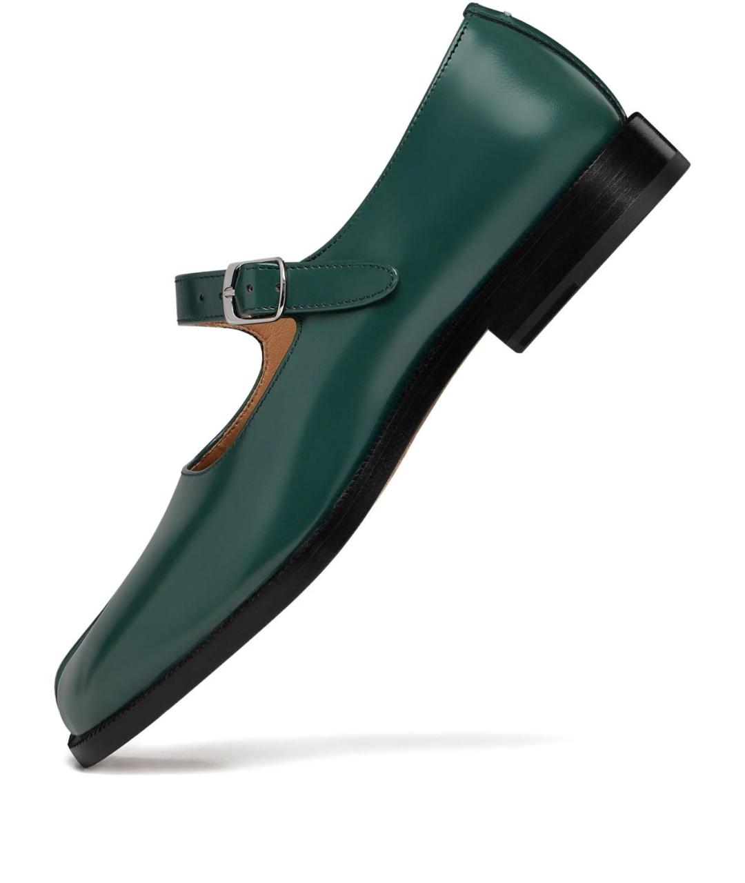 MAISON MARGIELA Зеленые кожаные туфли, фото 7