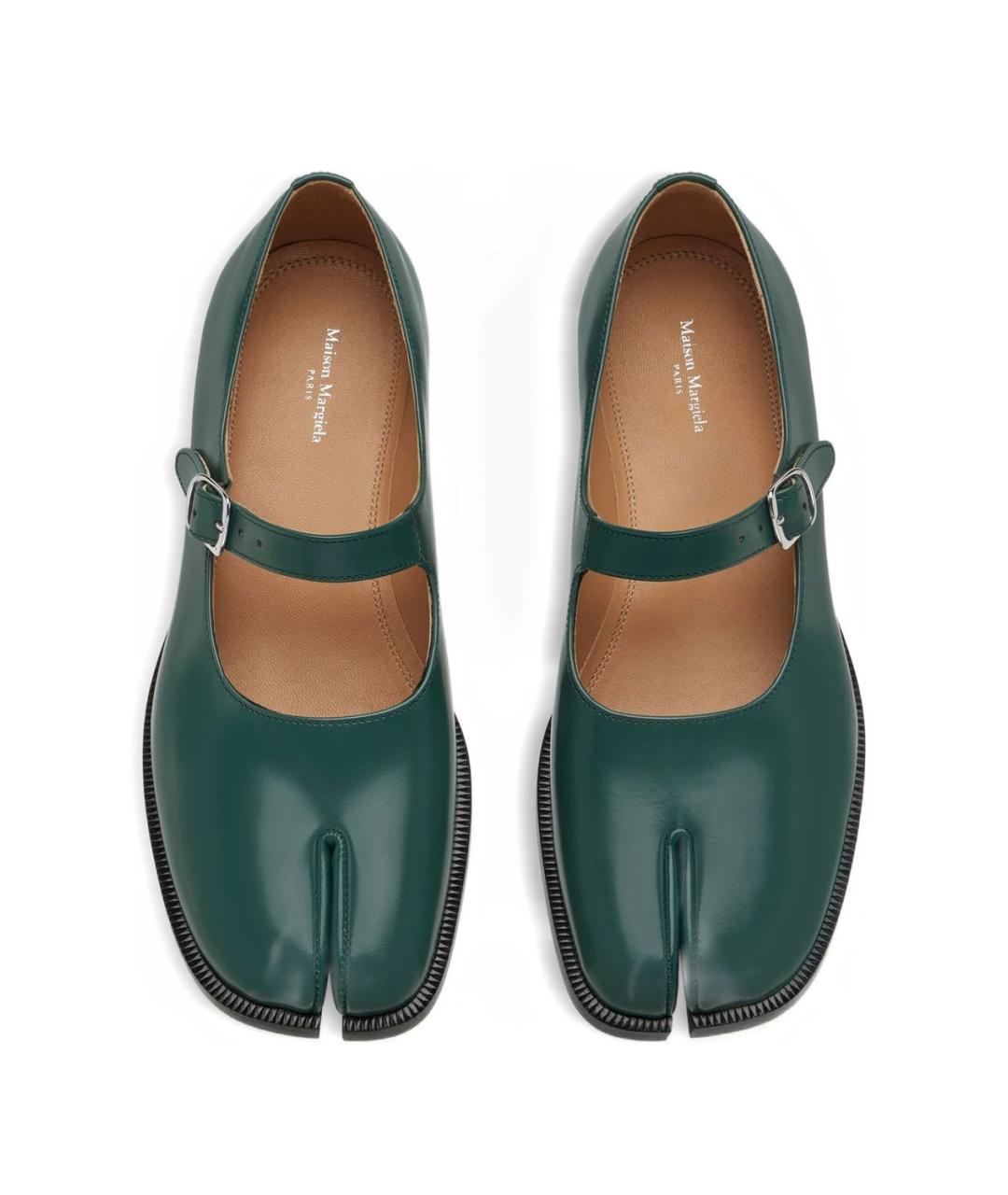 MAISON MARGIELA Зеленые кожаные туфли, фото 4