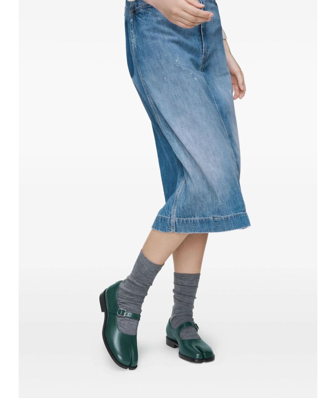 MAISON MARGIELA Зеленые кожаные туфли, фото 3