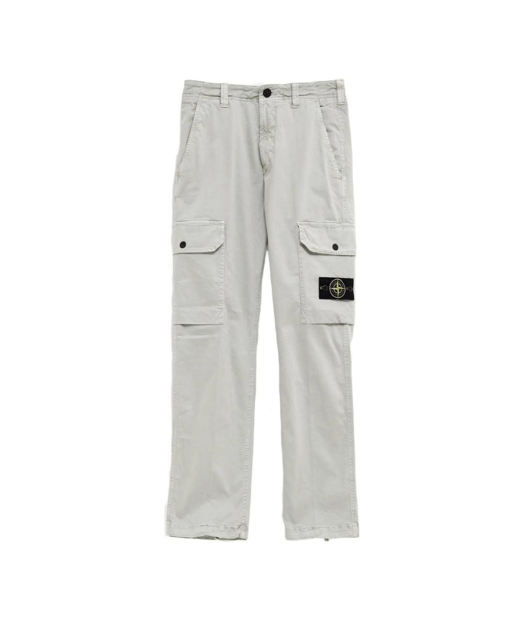 STONE ISLAND Зеленые хлопковые повседневные брюки, фото 1