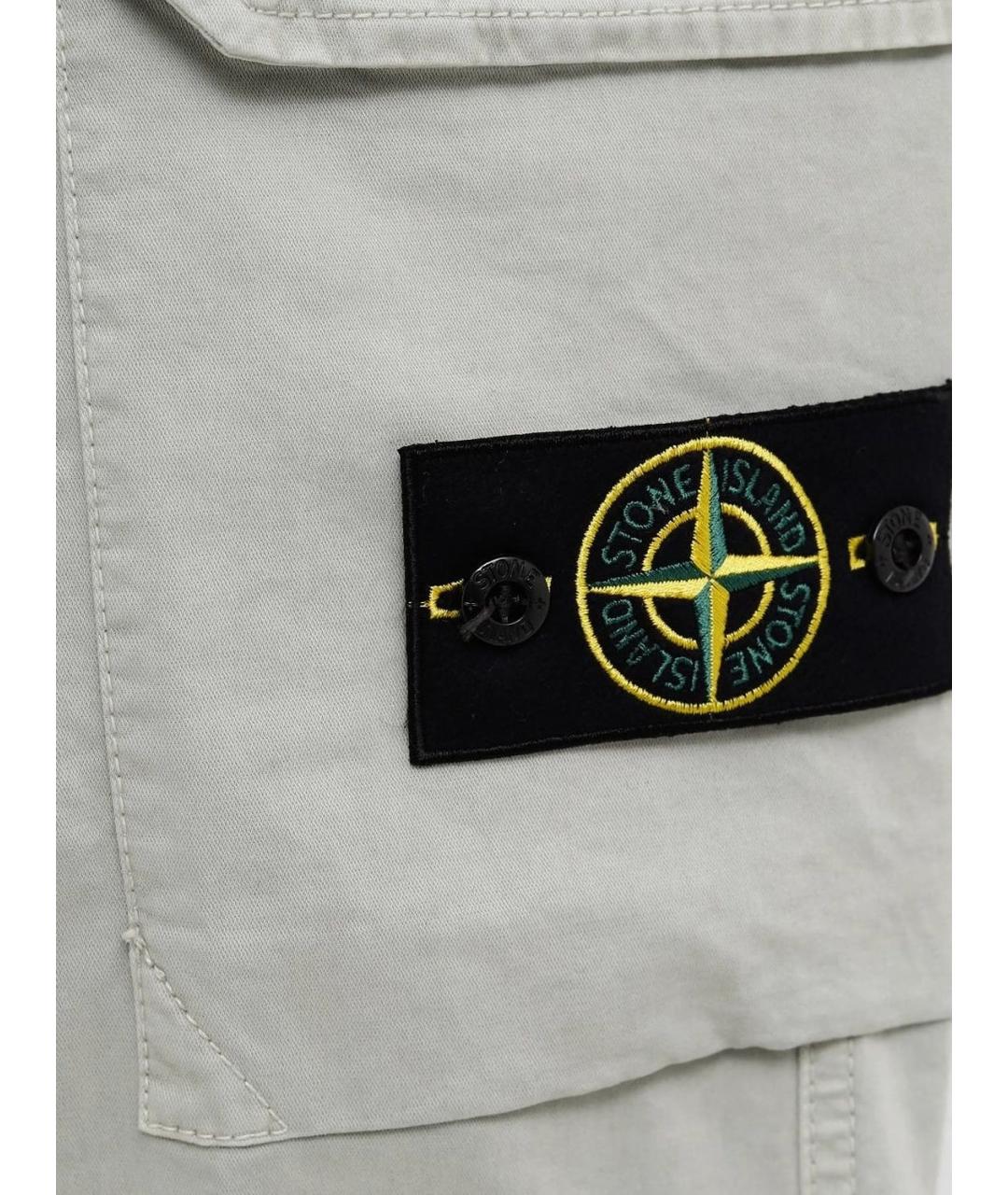 STONE ISLAND Зеленые хлопковые повседневные брюки, фото 2