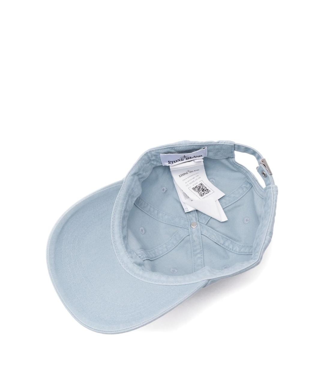 STONE ISLAND Голубая хлопковая кепка/бейсболка, фото 2