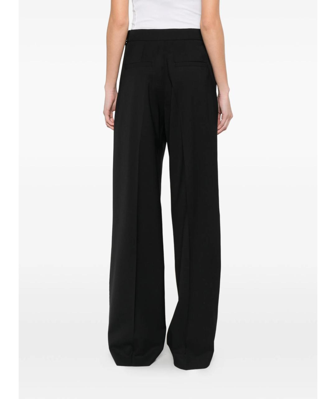 MAX MARA Черные шерстяные прямые брюки, фото 5