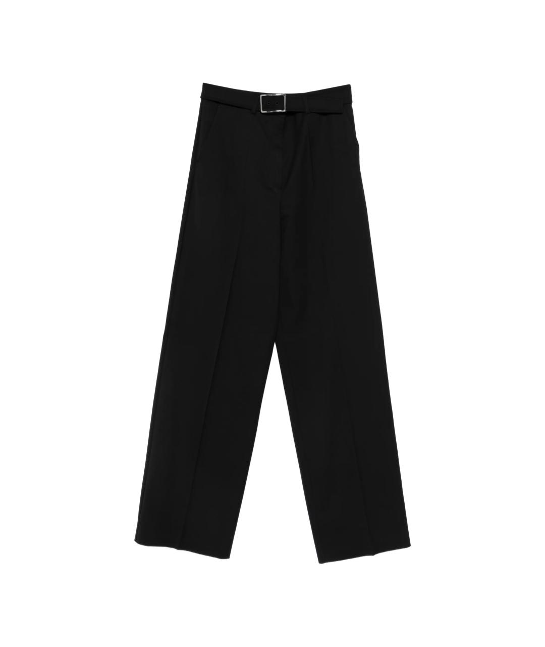 MAX MARA Черные шерстяные прямые брюки, фото 2