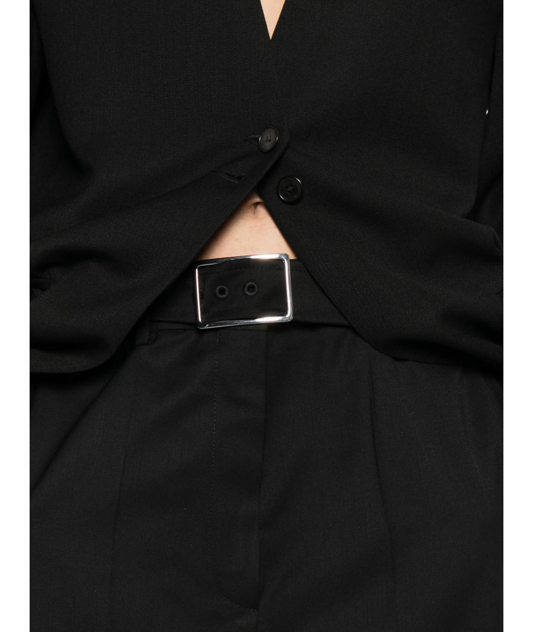 MAX MARA Черные шерстяные прямые брюки, фото 4