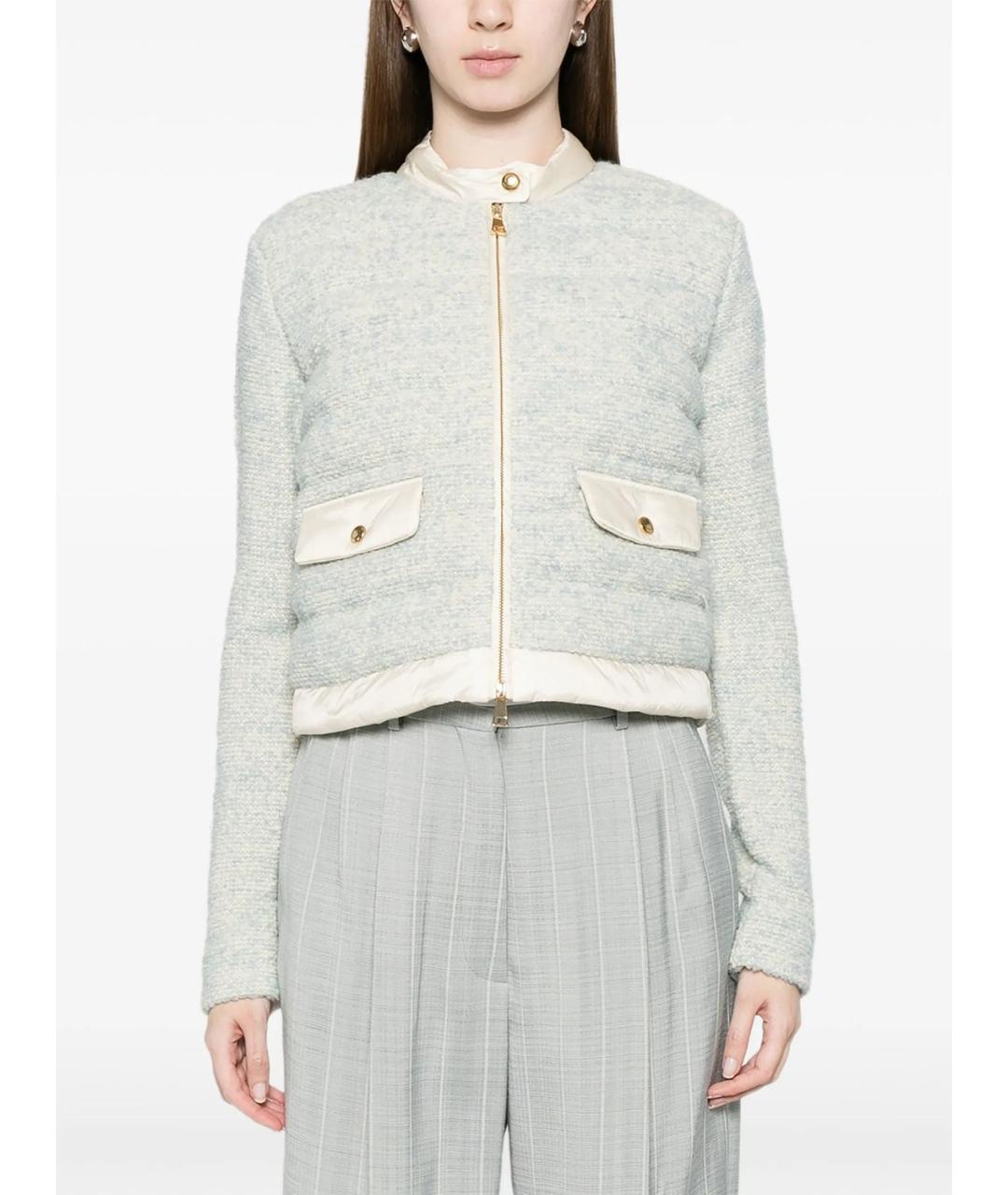 MONCLER Бирюзовая полиэстеровая куртка, фото 5