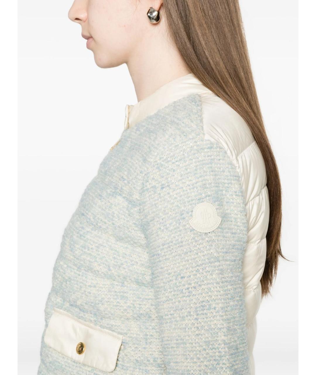 MONCLER Бирюзовая полиэстеровая куртка, фото 2