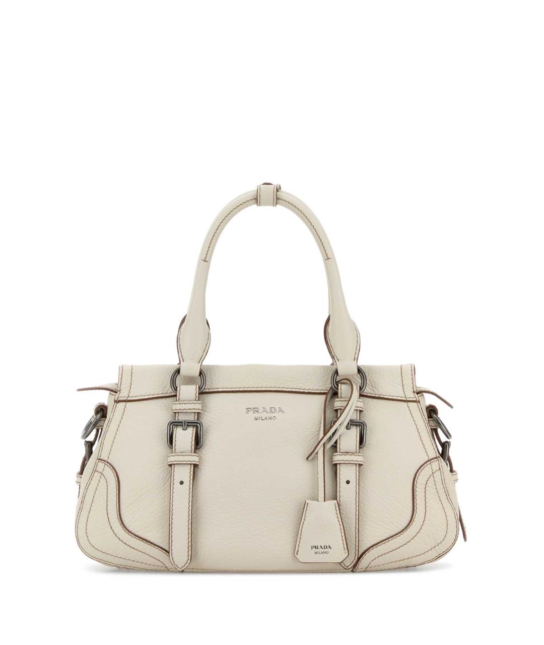 PRADA Белая кожаная сумка тоут, фото 1