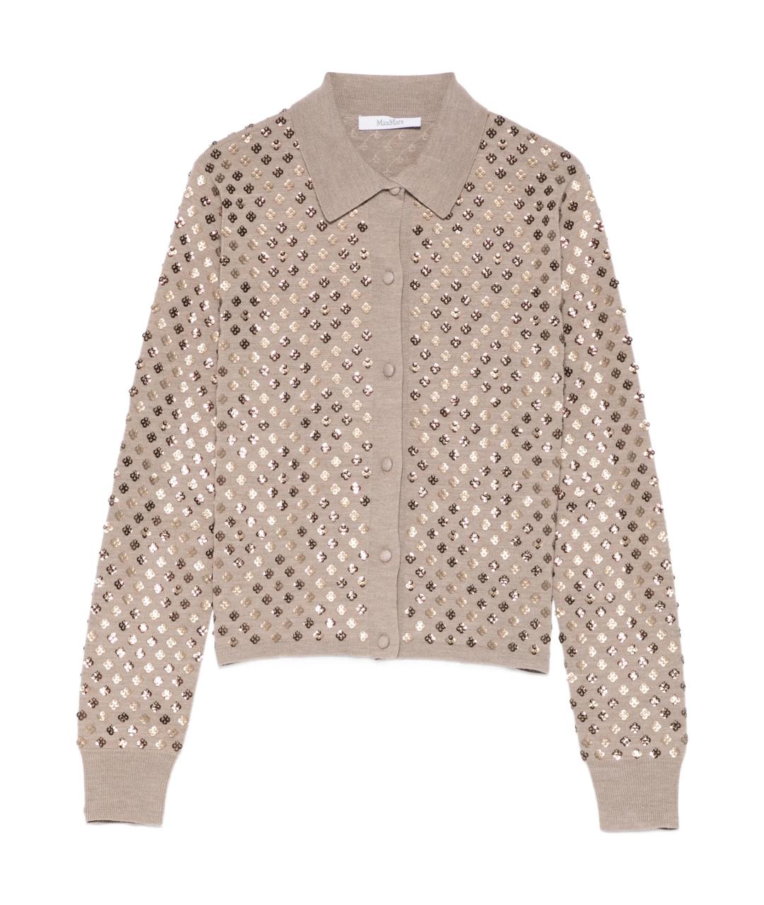 MAX MARA Коричневый шерстяной кардиган, фото 1