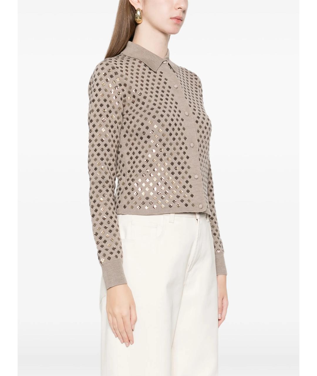 MAX MARA Коричневый шерстяной кардиган, фото 4