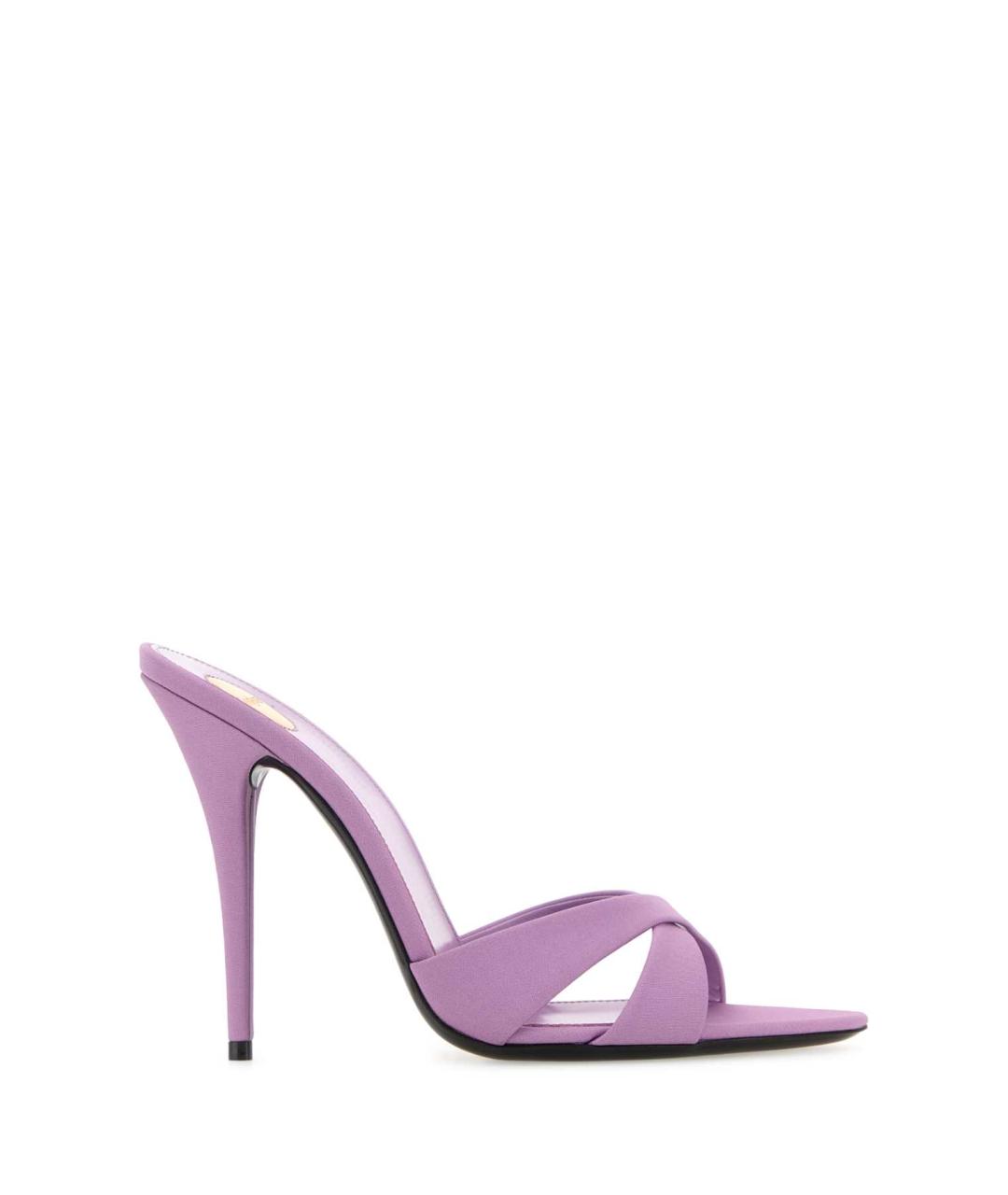 SAINT LAURENT Фиолетовые текстильные мюли, фото 1