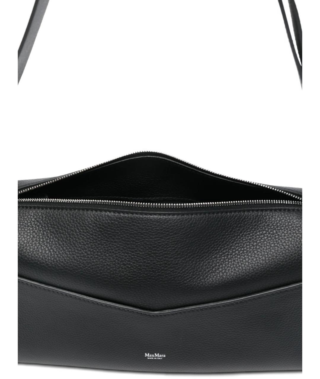 MAX MARA Черная кожаная сумка через плечо, фото 2