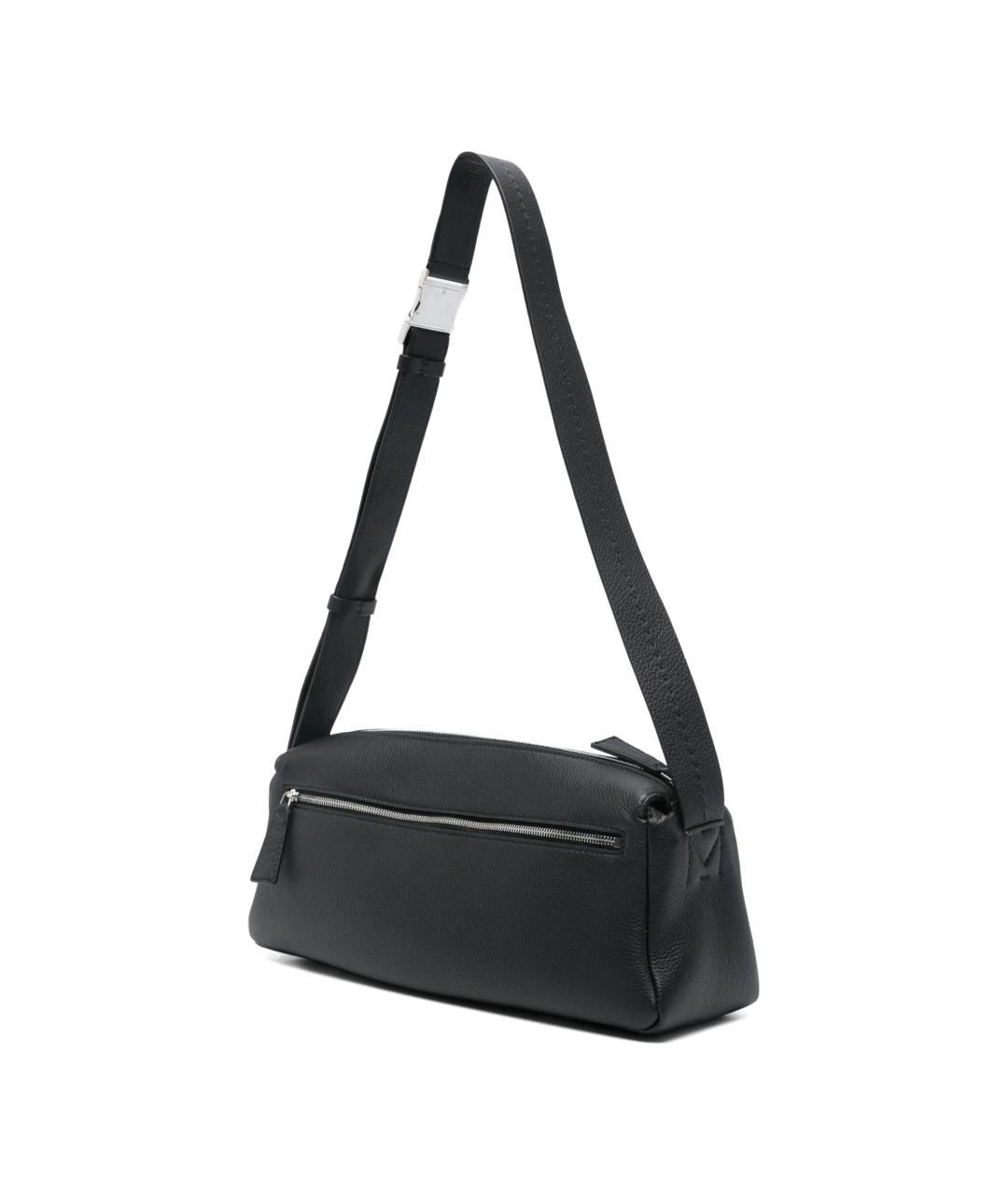 MAX MARA Черная кожаная сумка через плечо, фото 3