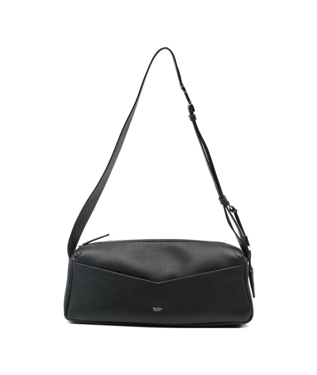 MAX MARA Черная кожаная сумка через плечо, фото 1