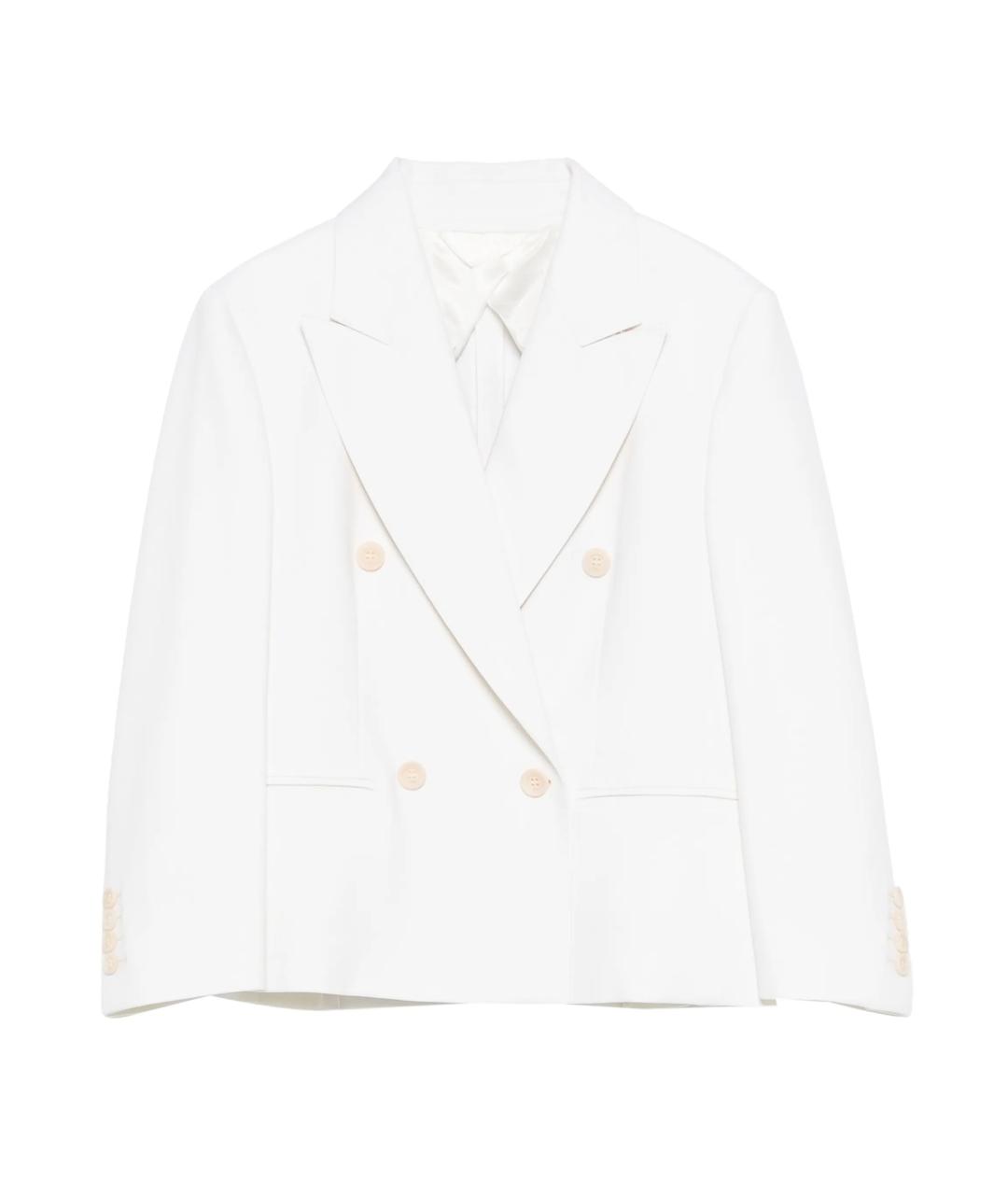 MAX MARA Белый шерстяной жакет/пиджак, фото 1