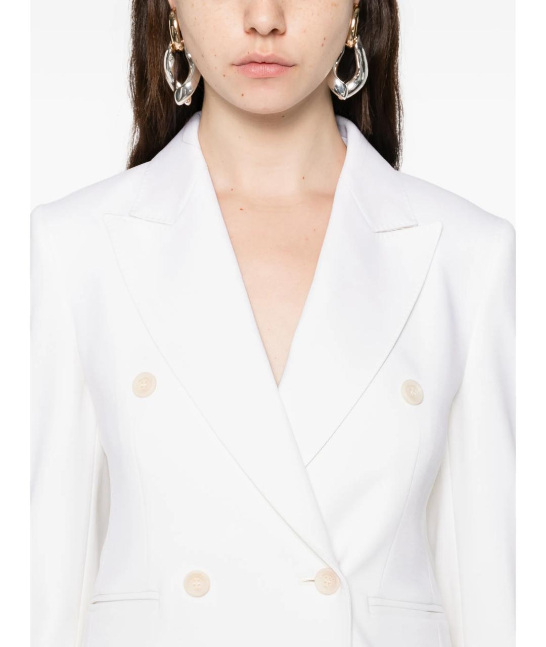 MAX MARA Белый шерстяной жакет/пиджак, фото 3