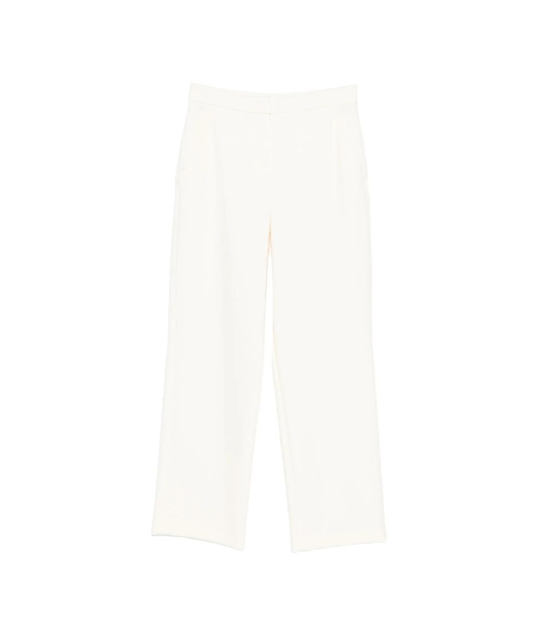 MAX MARA Белые синтетические прямые брюки, фото 6
