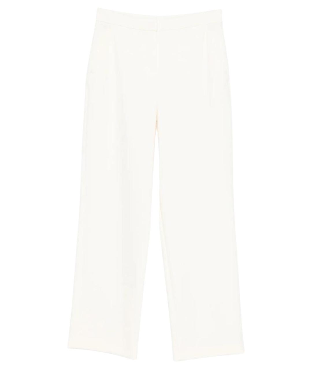 MAX MARA Белые синтетические прямые брюки, фото 1