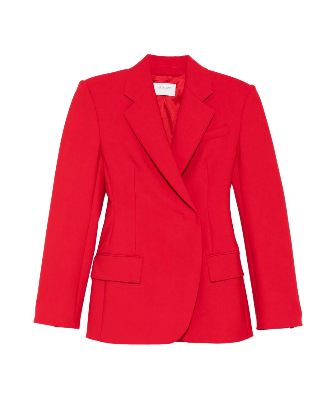 MAX MARA Красный полиэстеровый жакет/пиджак, фото 1