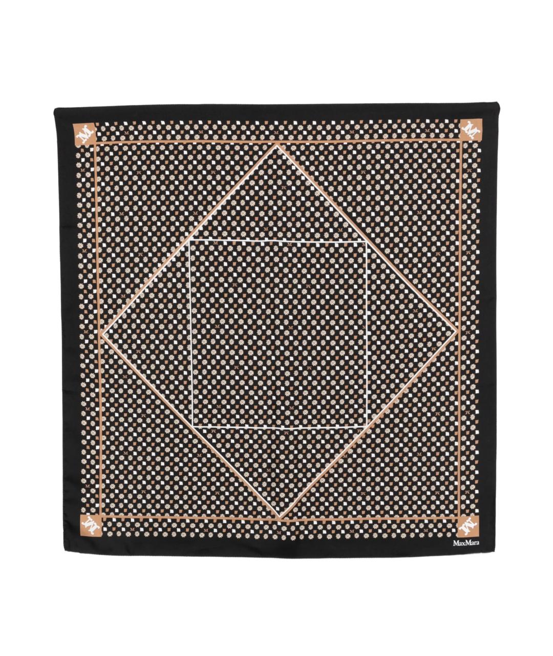 MAX MARA Черный шелковый шарф, фото 1