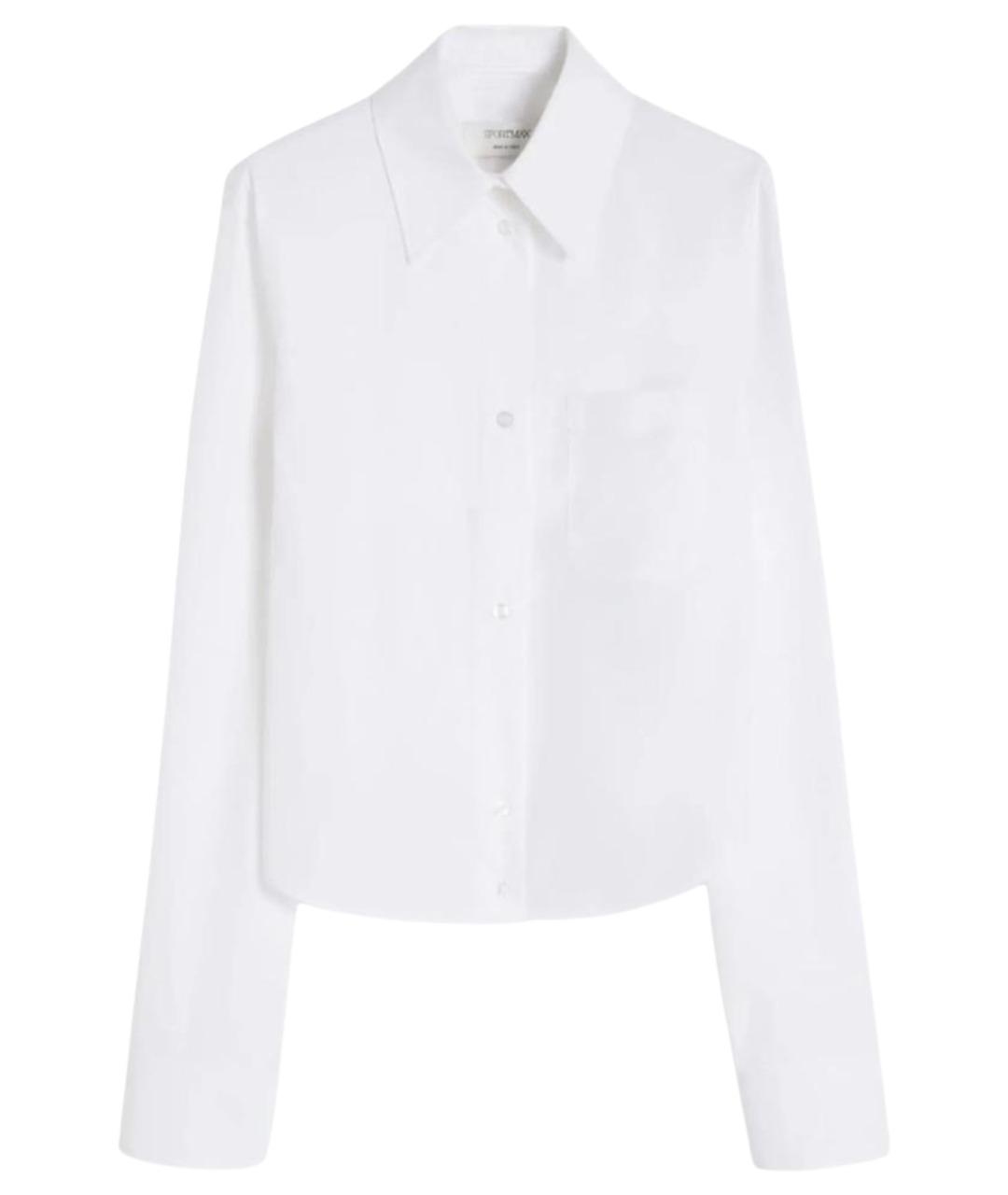 MAX MARA Белая хлопковая рубашка, фото 1