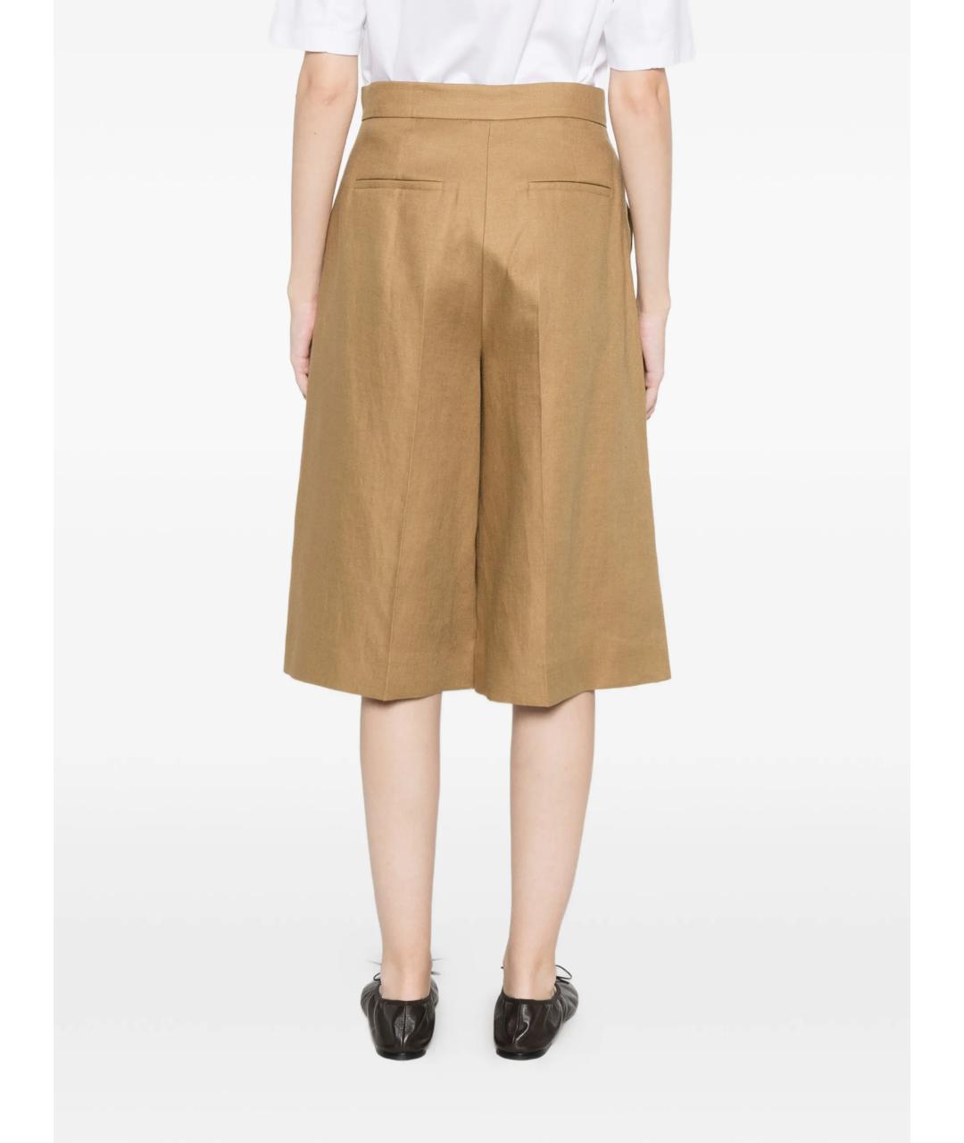 MAX MARA Бежевые льняные шорты, фото 3