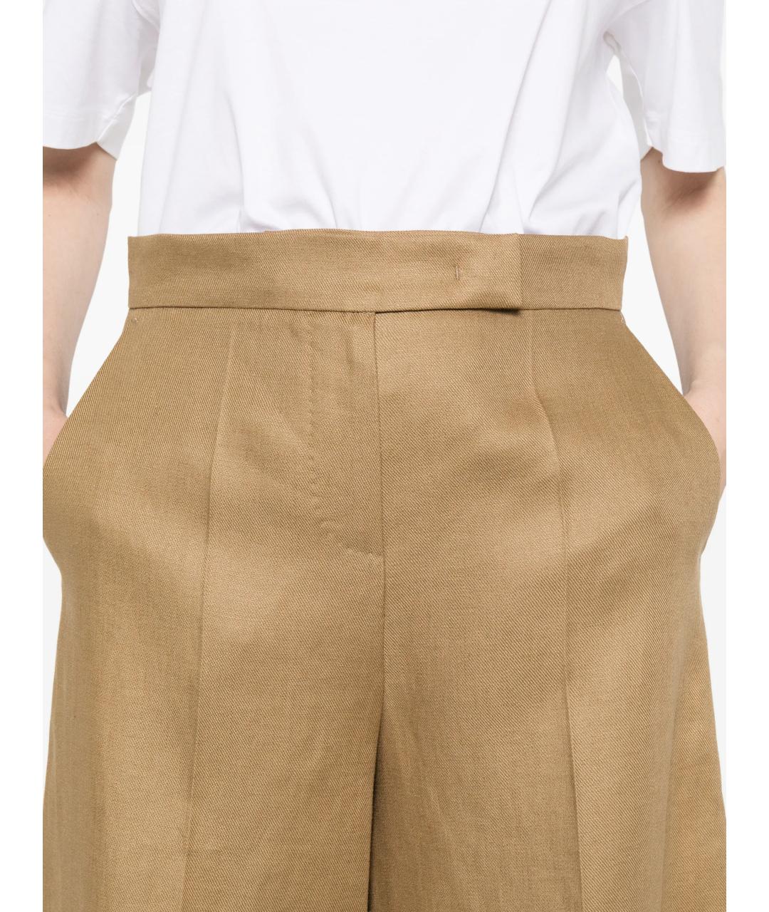 MAX MARA Бежевые льняные шорты, фото 2