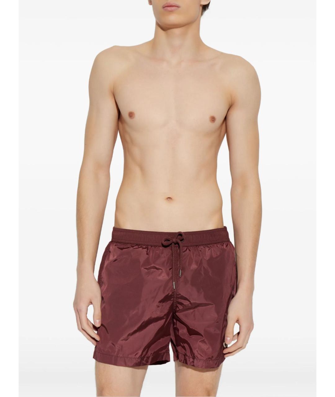 MONCLER Бордовые полиамидовые плавки, фото 2