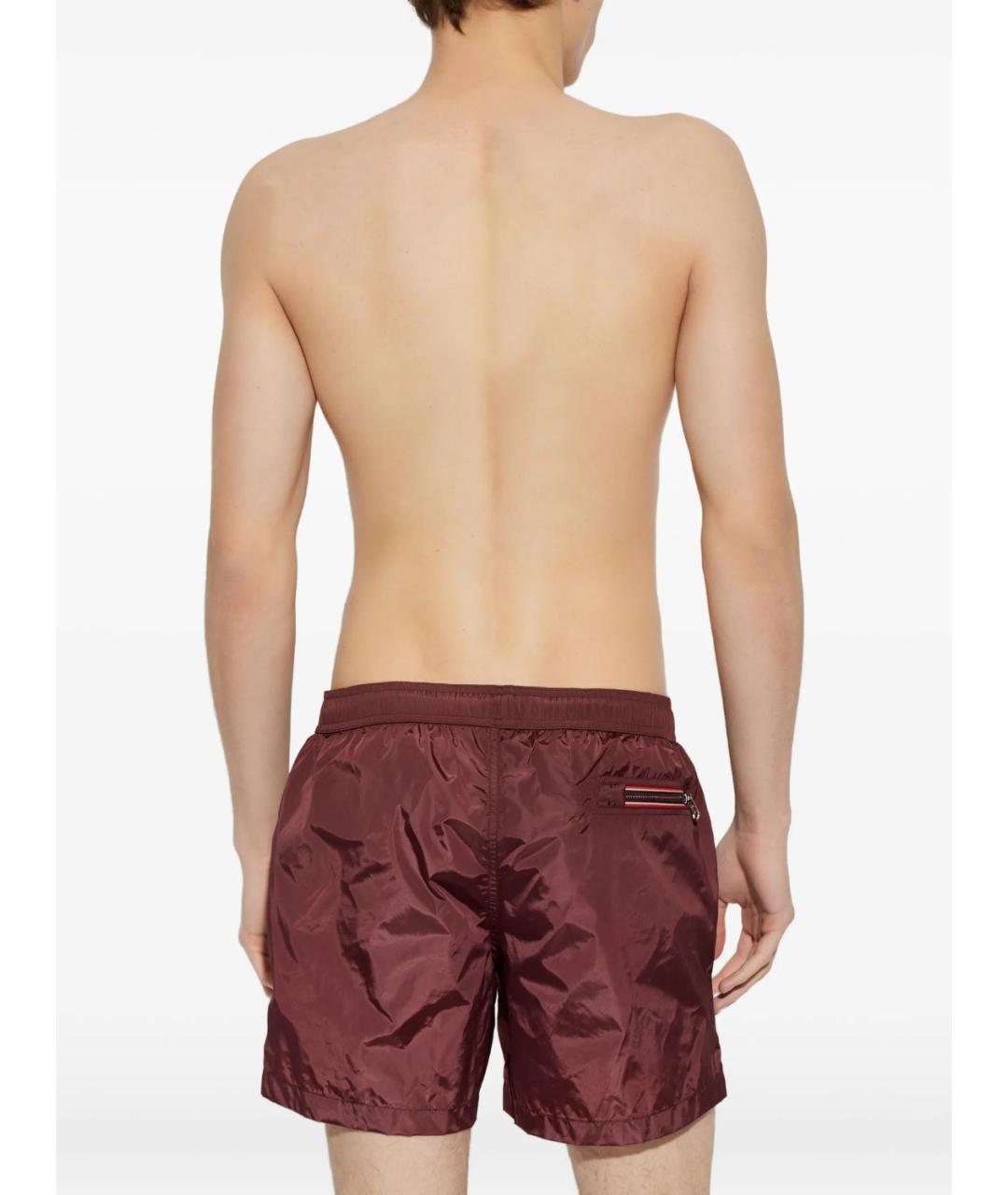 MONCLER Бордовые полиамидовые плавки, фото 4