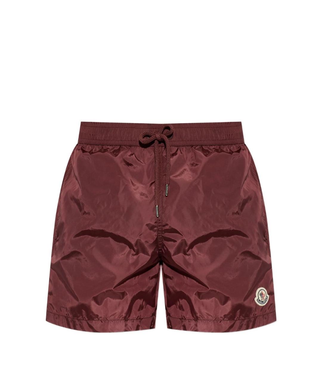 MONCLER Бордовые полиамидовые плавки, фото 1