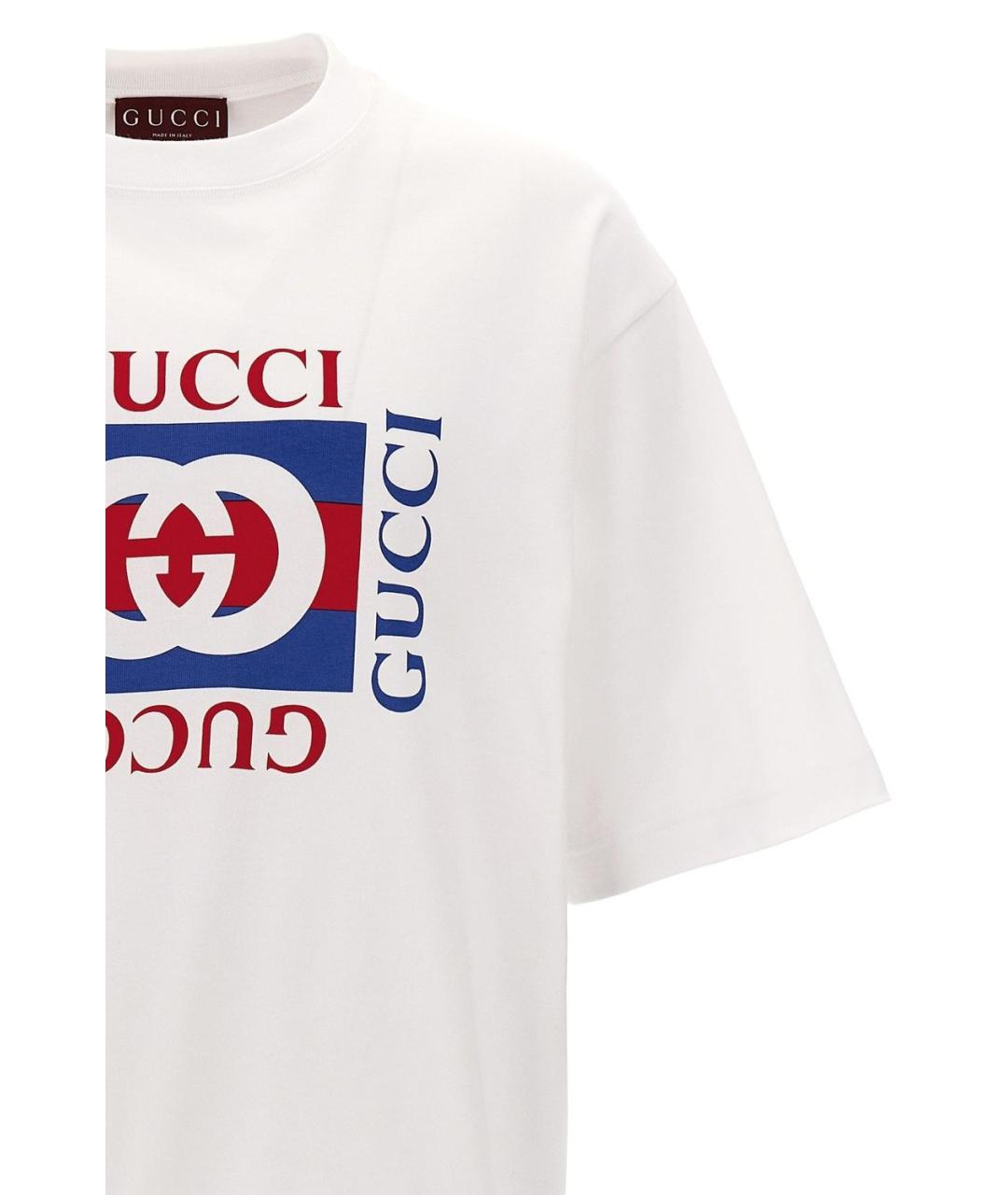 GUCCI Белая хлопковая футболка, фото 3